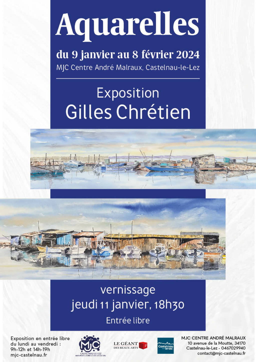 Exposition Aquarelles de Gilles Chrétien & voeux du Conseil d'Administration